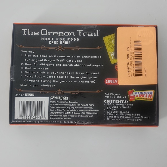 COPY - The Oregon Trail Hunt for Food Card Game 2-6 Players Ages 12+ only at Ta… - Picture 2 of 5